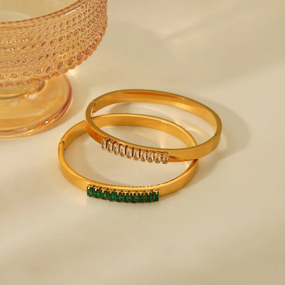 The Emerald Baguette Bangle