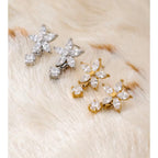 Celestia Bloom CZ Drop Earrings