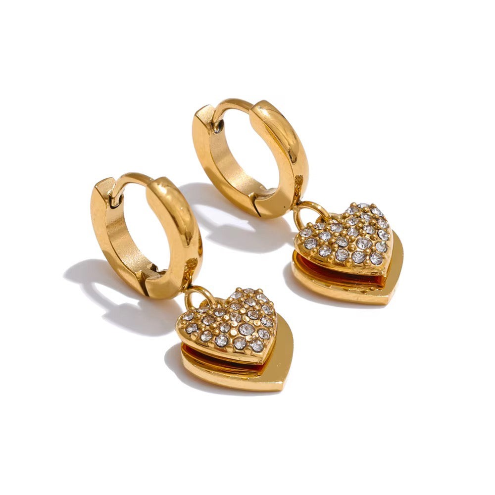 Lumina Layered Heart Hoops