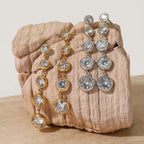 Bezel Solitaire Graduating Dangle Earrings