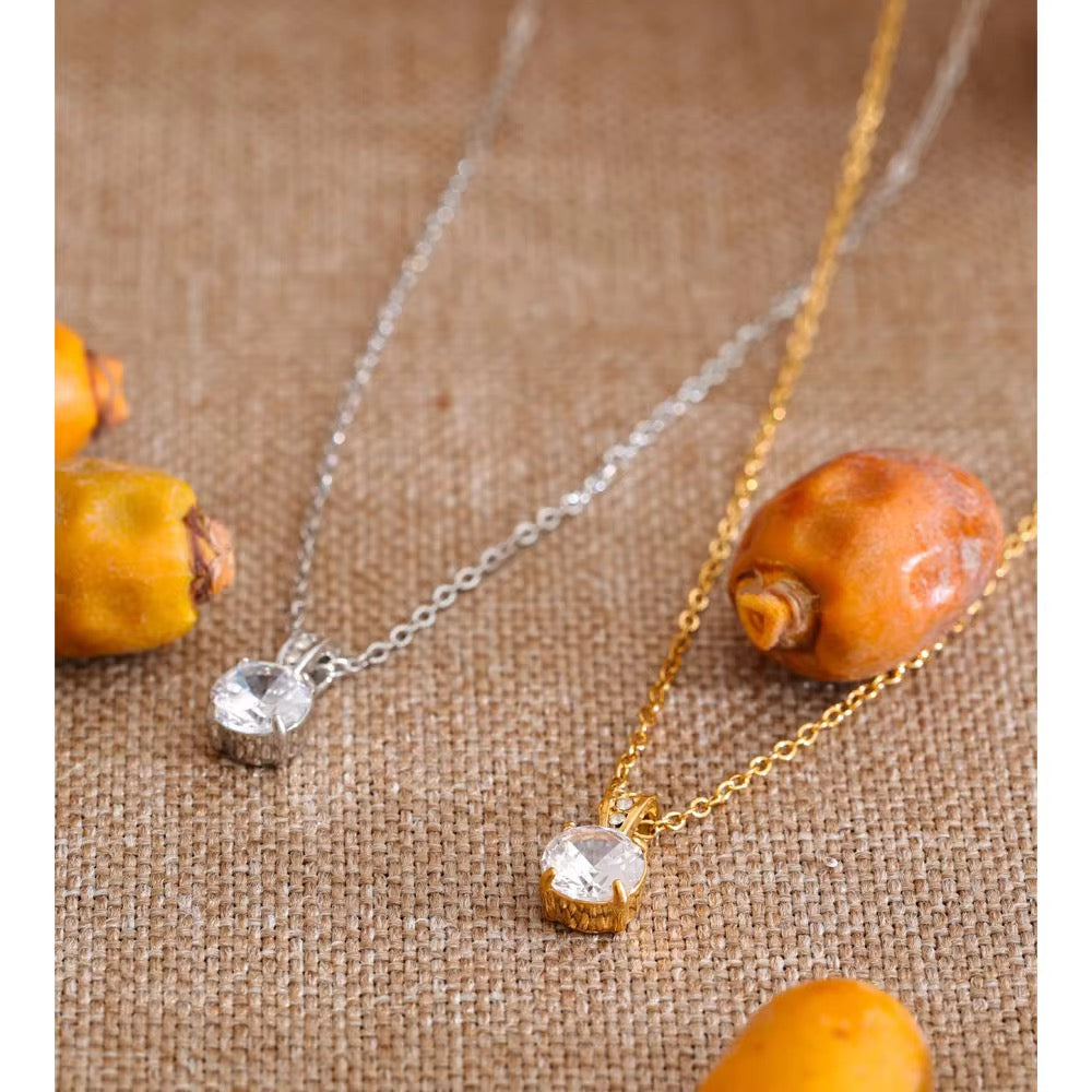 Lumina CZ Solitaire Necklace