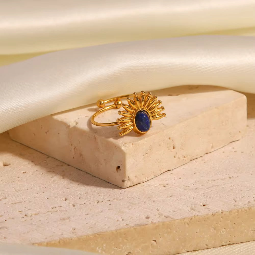 Azure Sunburst Ring