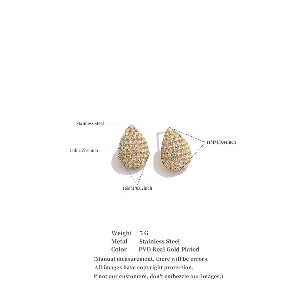 Luxe Teardrop CZ Studs