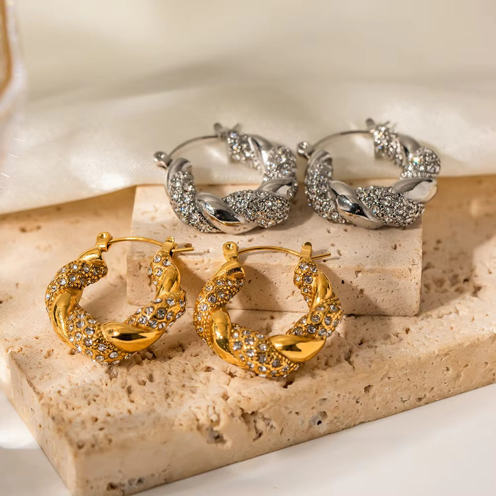 The Pavé Twist Hoops