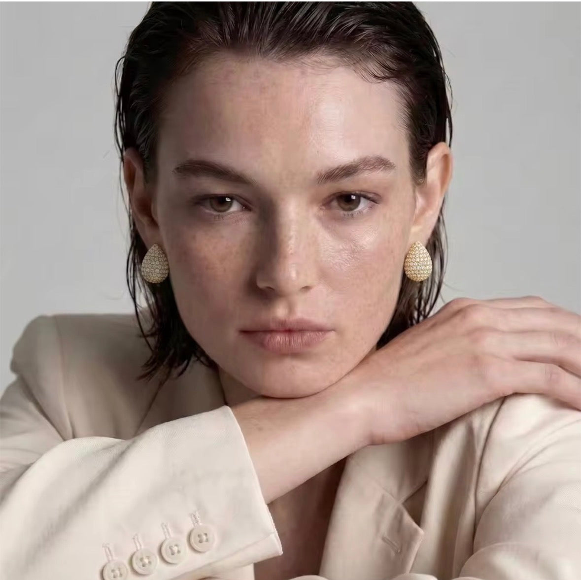 Luxe Teardrop CZ Studs