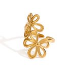 Twin Flora Dual Daisy Wrap Ring