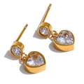 Tiny Heart Zircon Studs