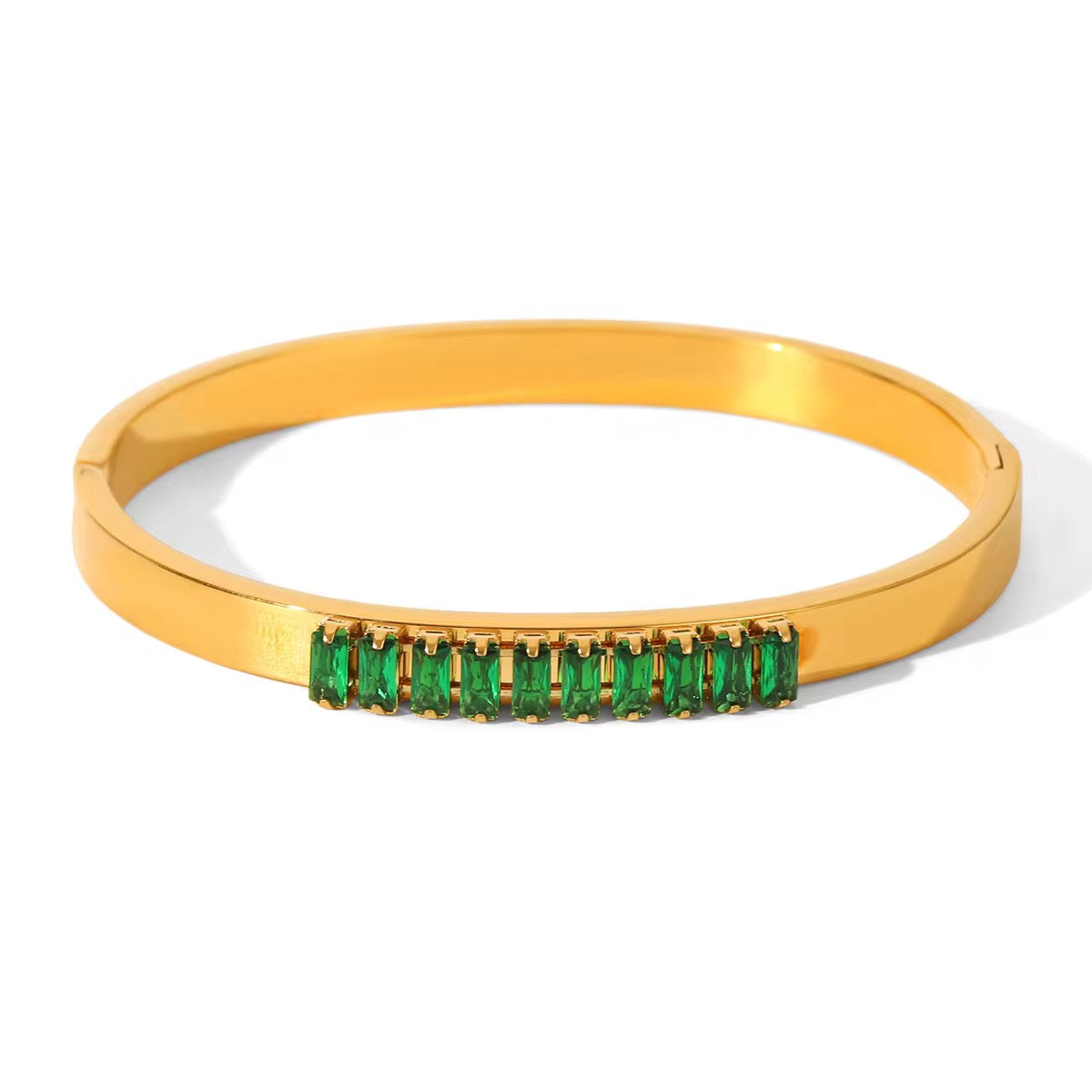 The Emerald Baguette Bangle