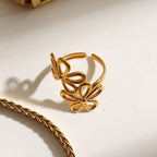 Twin Flora Dual Daisy Wrap Ring