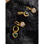 Amour Heart Crystal Hoops