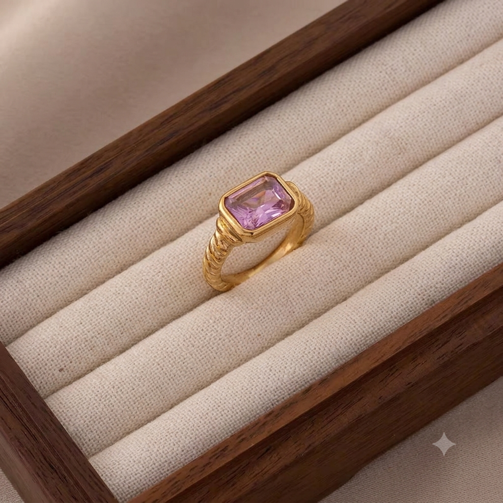 Blush Emerald-Cut Statement Ring