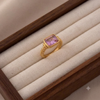 Blush Emerald-Cut Statement Ring