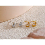 Tiny Heart Zircon Studs