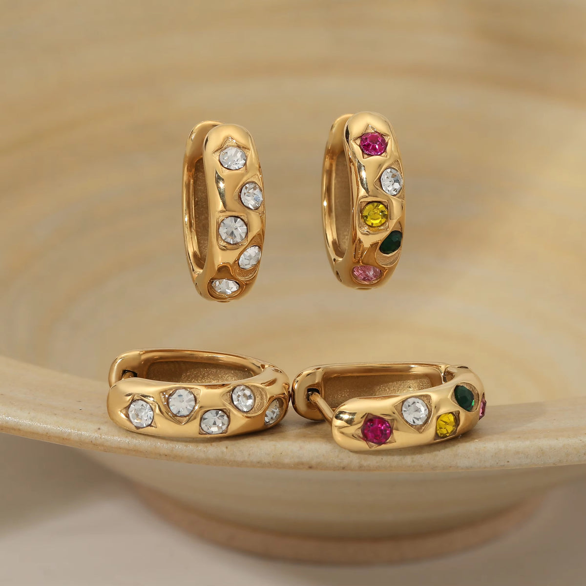 Allure CZ Huggie hoops