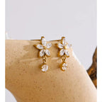 Celestia Bloom CZ Drop Earrings