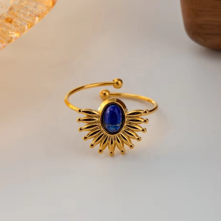 Azure Sunburst Ring