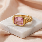 Blush Emerald-Cut Statement Ring
