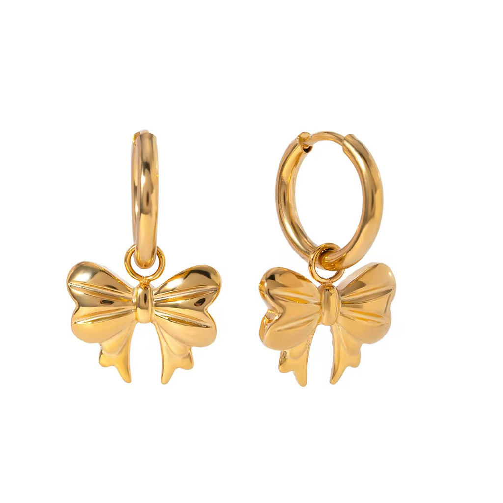Luxe Bow Drop Hoops