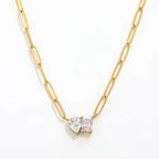 Twin Radiance Paperclip Necklace