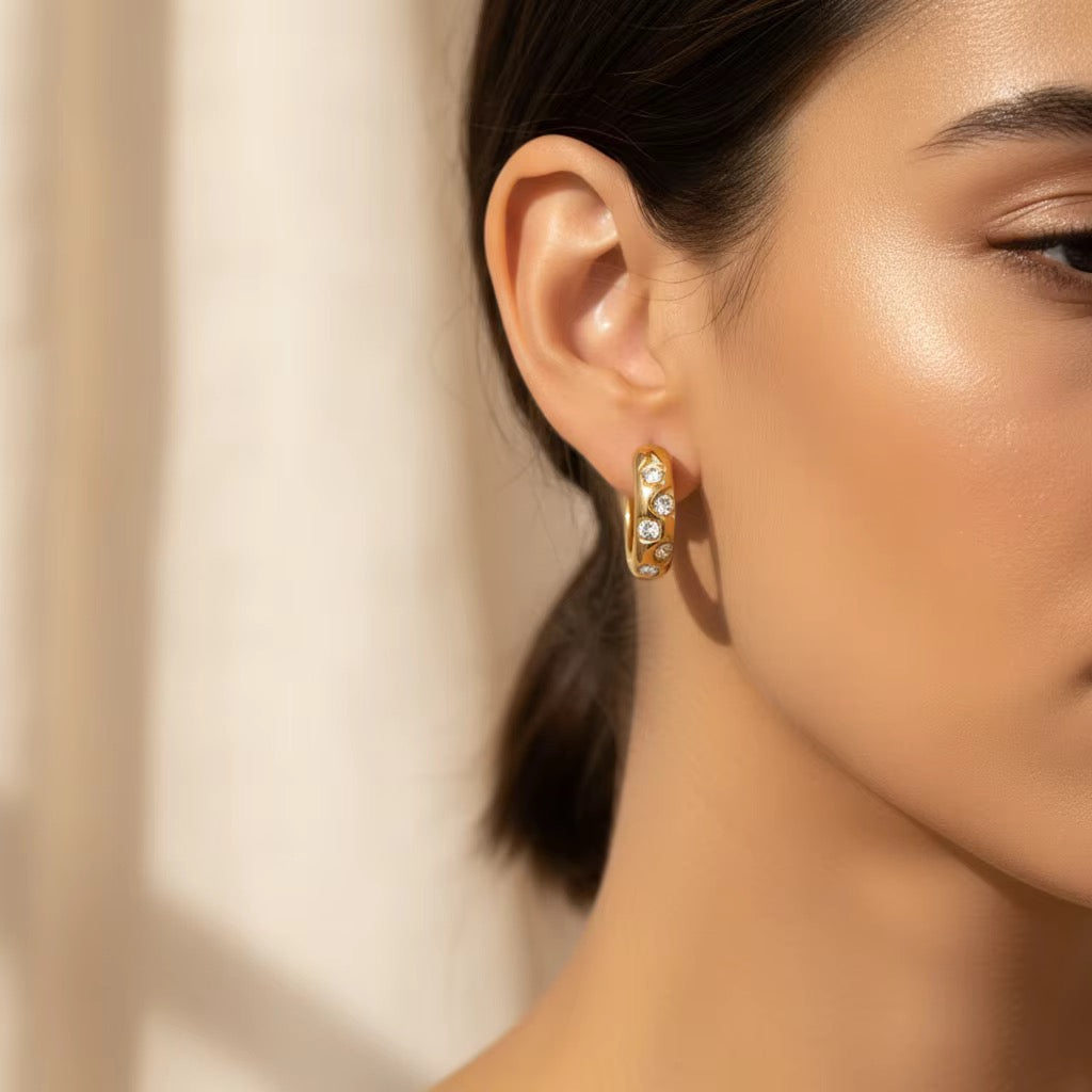 Allure CZ Huggie hoops
