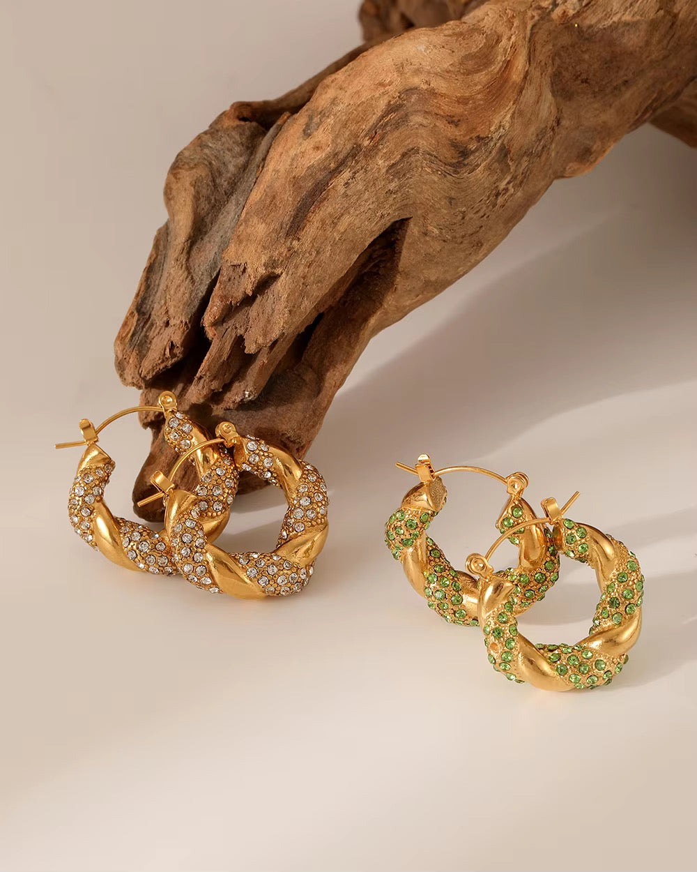 The Pavé Twist Hoops