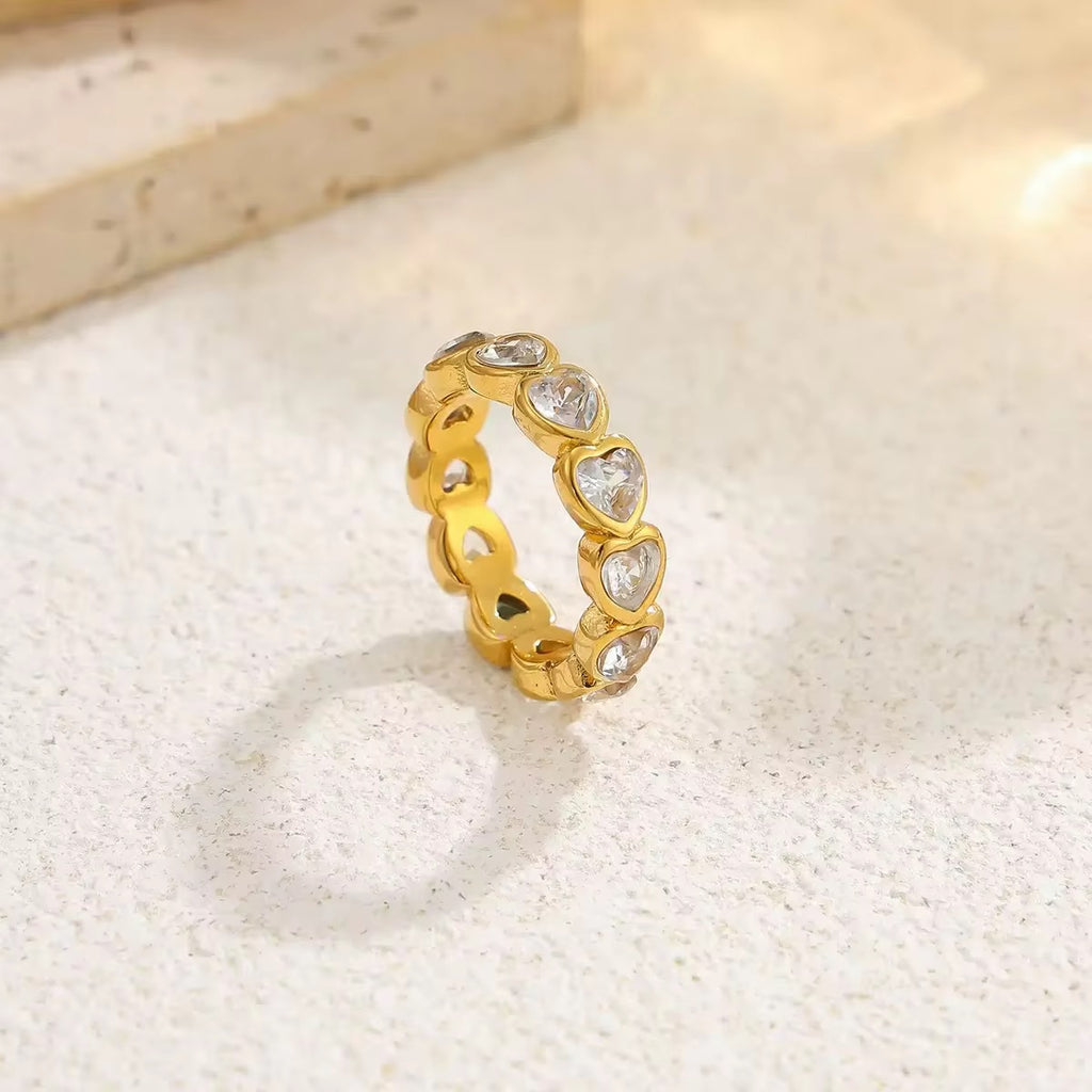 Amour Heart Bezel Eternity Ring