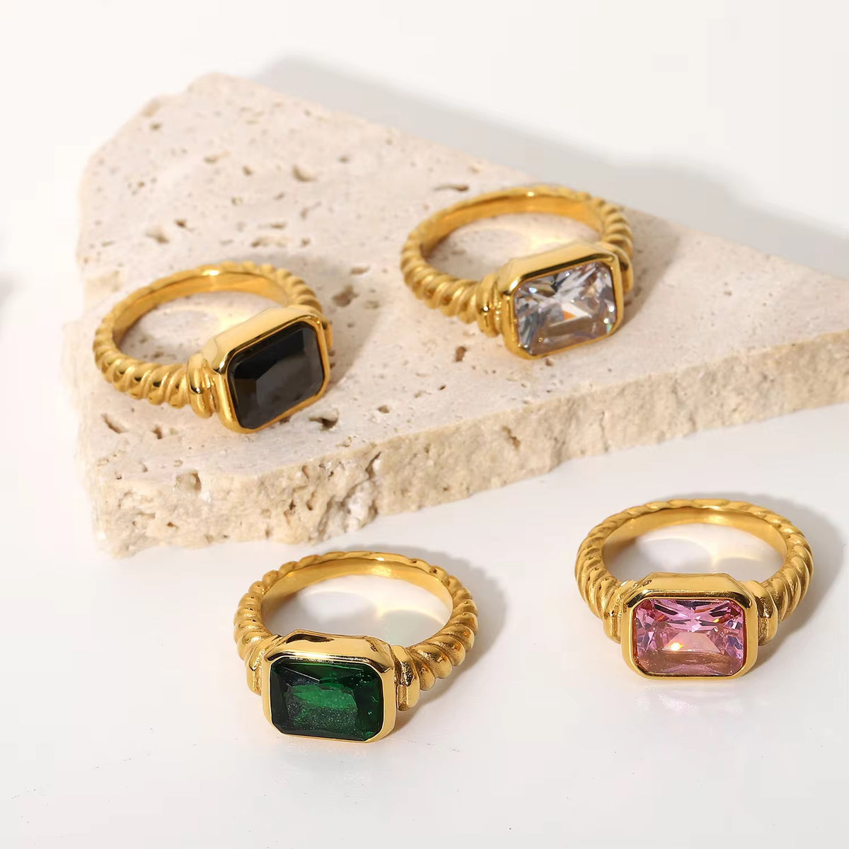 Blush Emerald-Cut Statement Ring