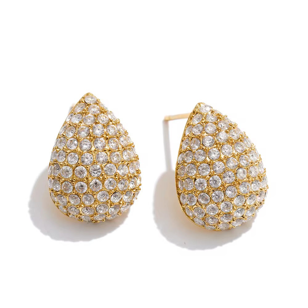 Luxe Teardrop CZ Studs