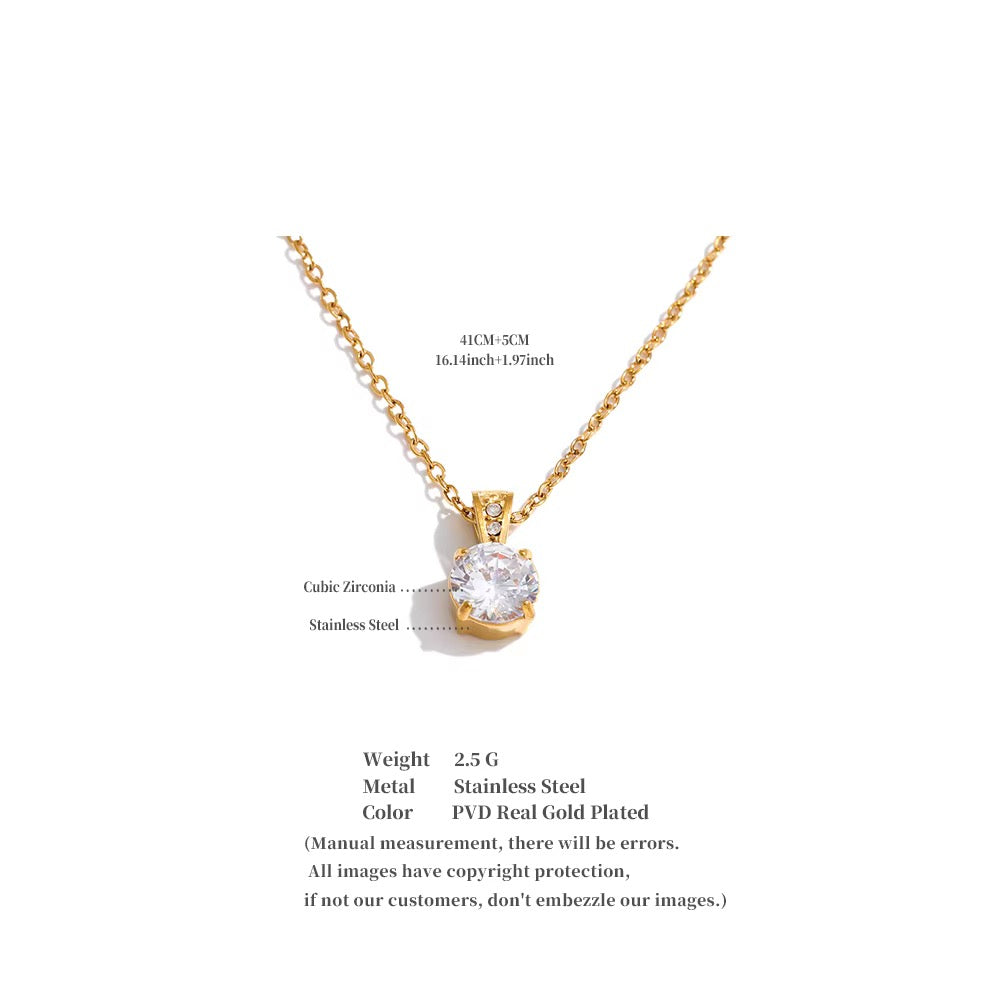 Lumina CZ Solitaire Necklace