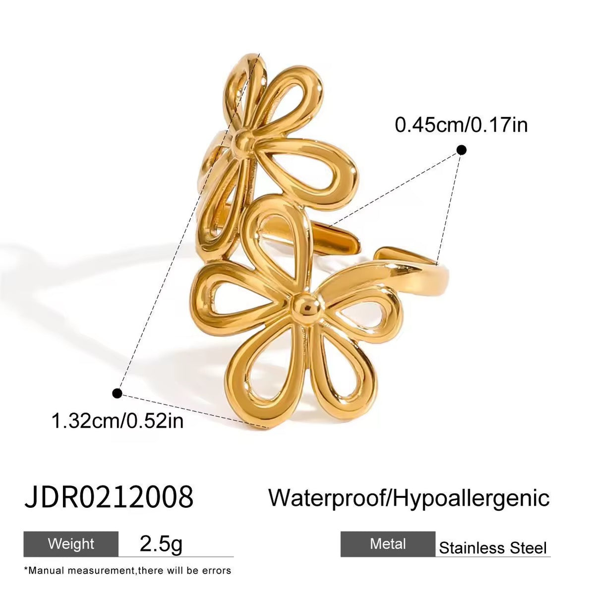 Twin Flora Dual Daisy Wrap Ring