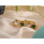 Amour Heart Crystal Hoops