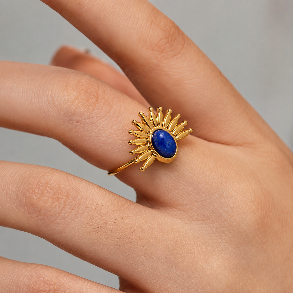 Azure Sunburst Ring