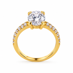 Classic Round Solitaire Pavé Ring