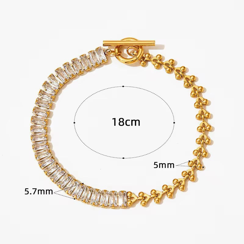 Éclat Gold Crystal Link Bracelet ✨