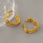 Braided Amor Heart Hoops