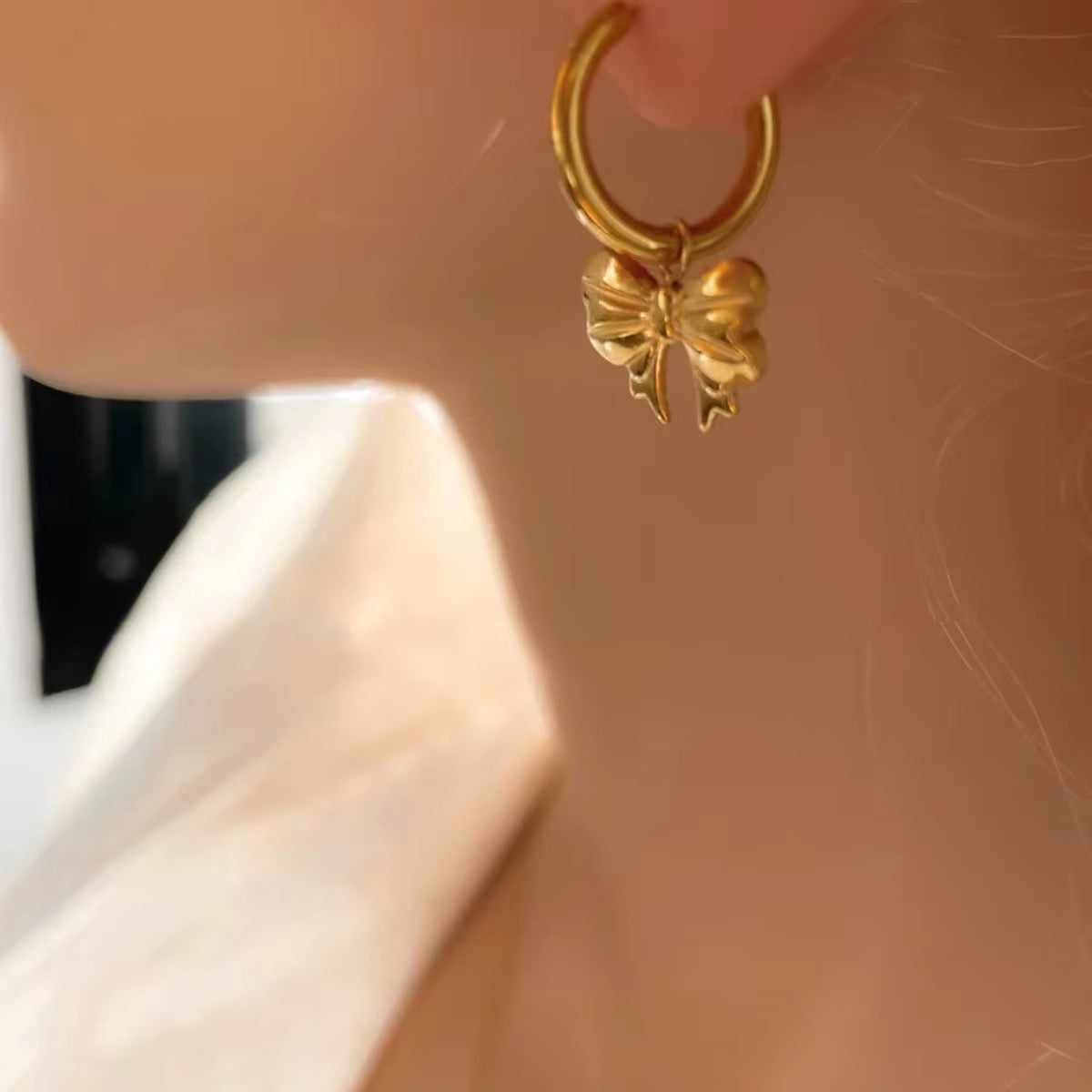 Luxe Bow Drop Hoops