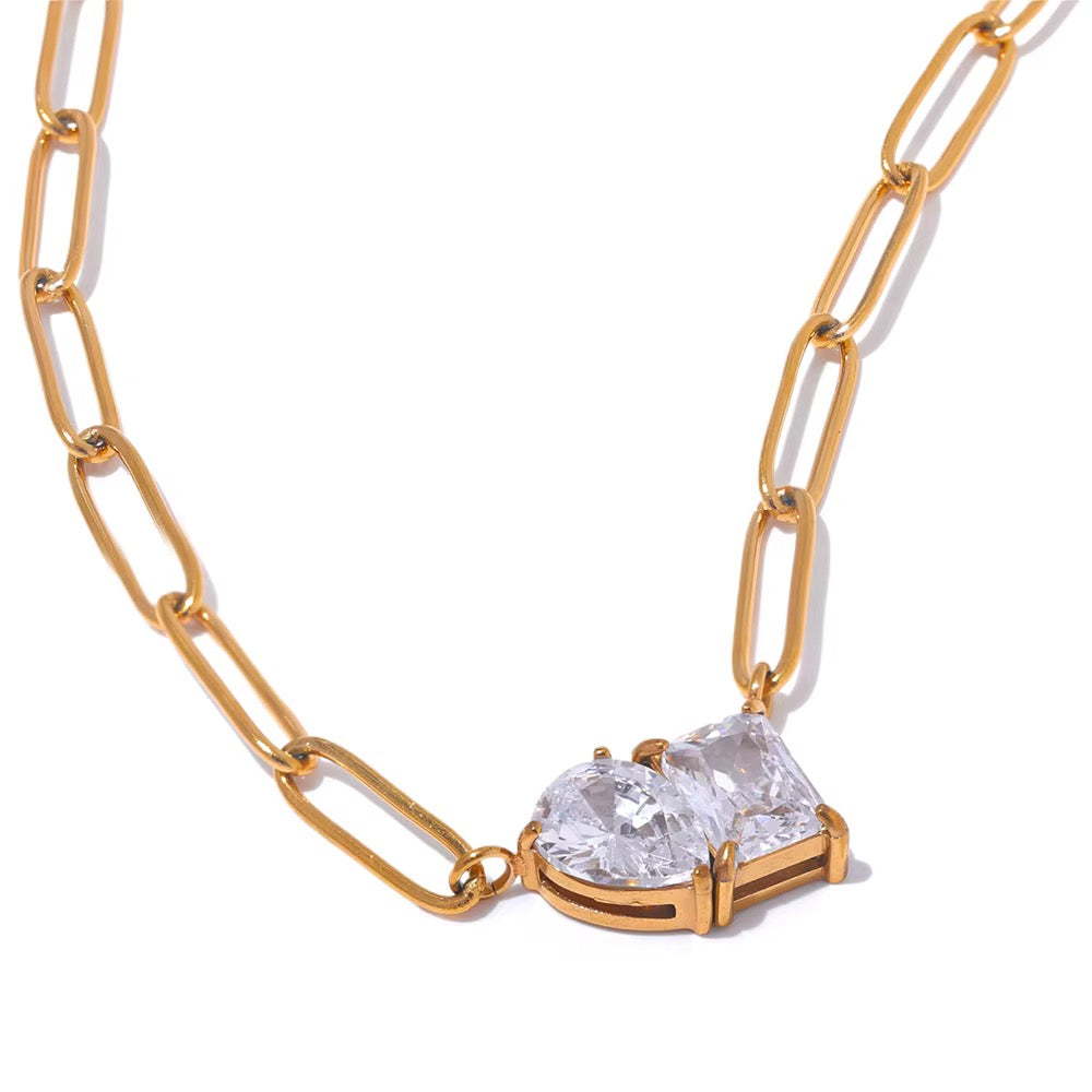 Twin Radiance Paperclip Necklace