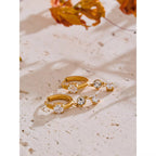 Aura Triple-Stone Dangle Hoops