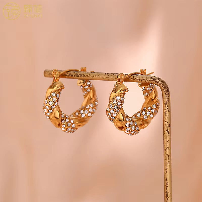 The Pavé Twist Hoops