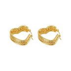 Braided Amor Heart Hoops