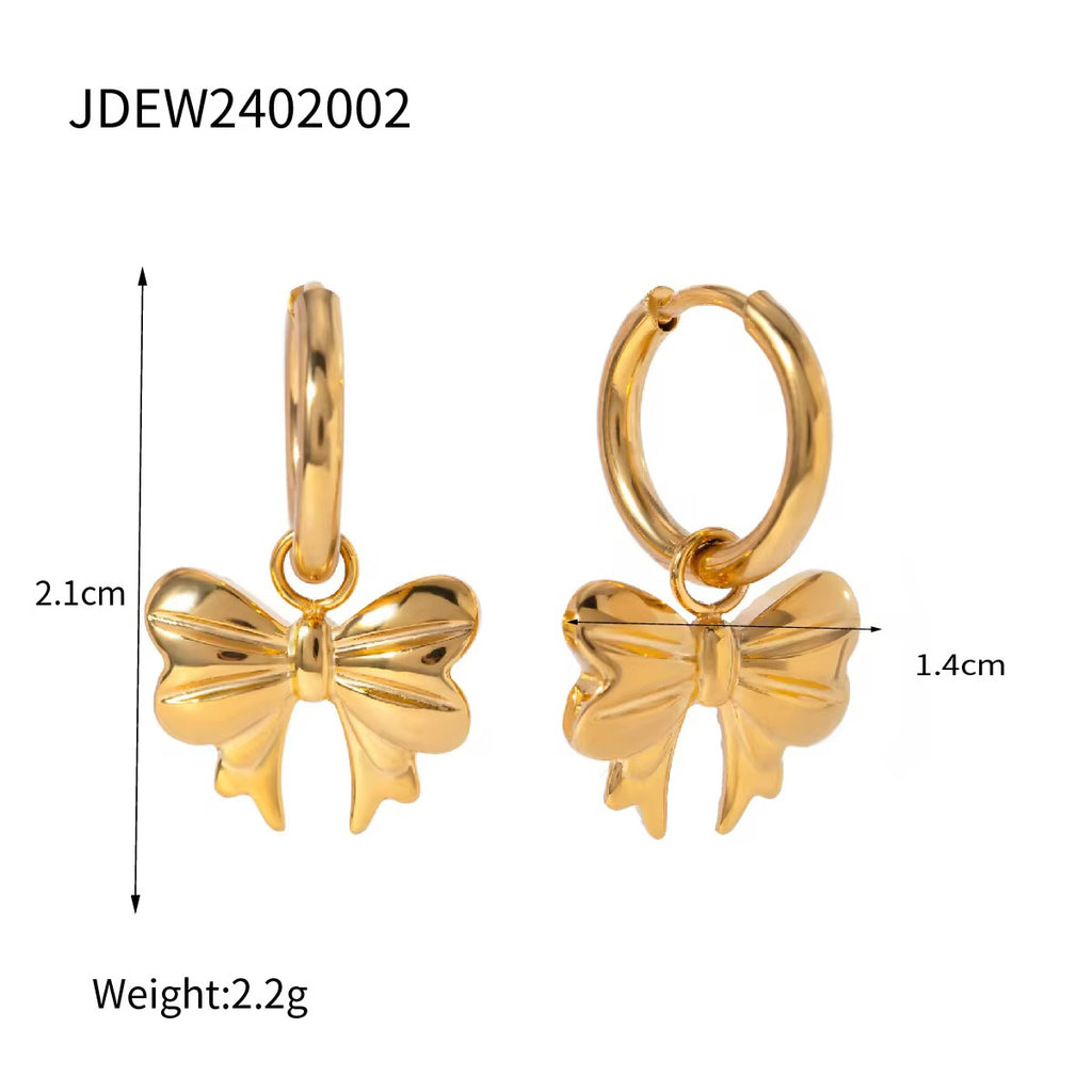 Luxe Bow Drop Hoops