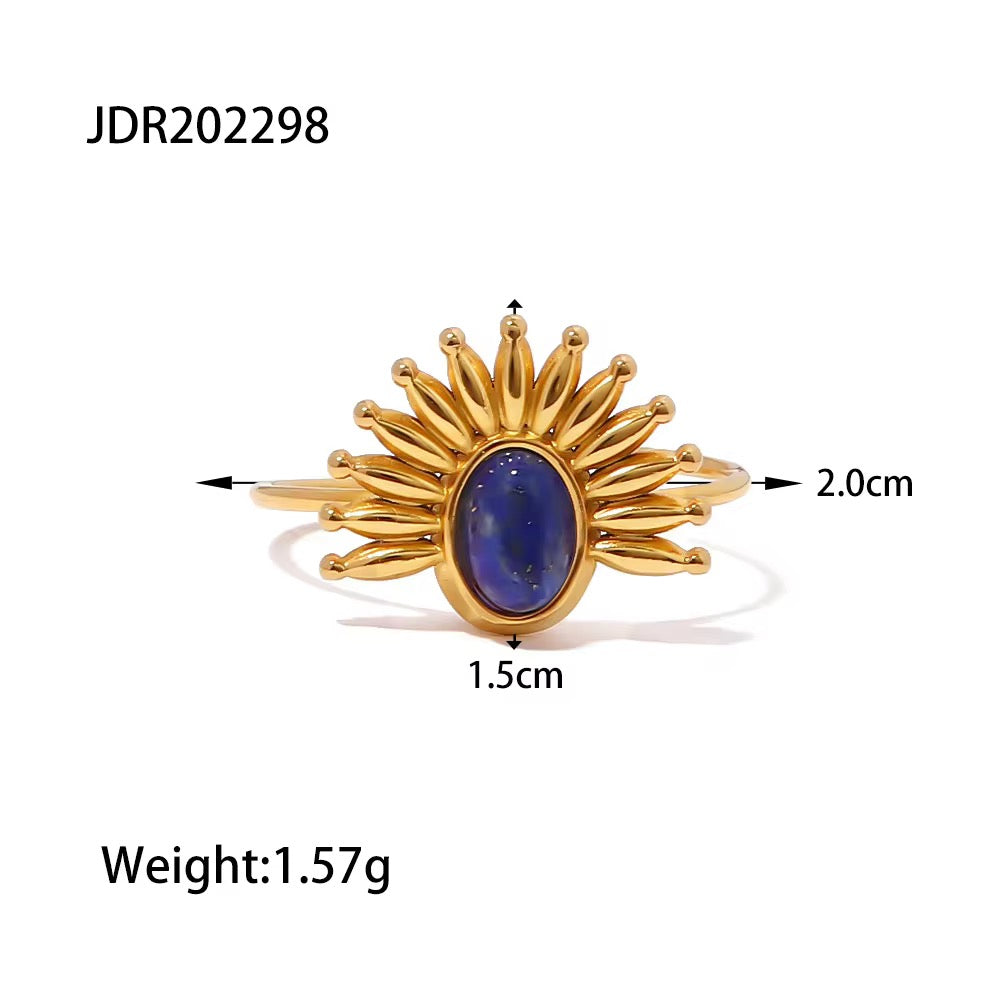 Azure Sunburst Ring
