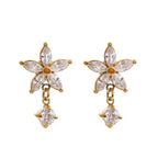 Celestia Bloom CZ Drop Earrings