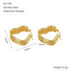 Braided Amor Heart Hoops