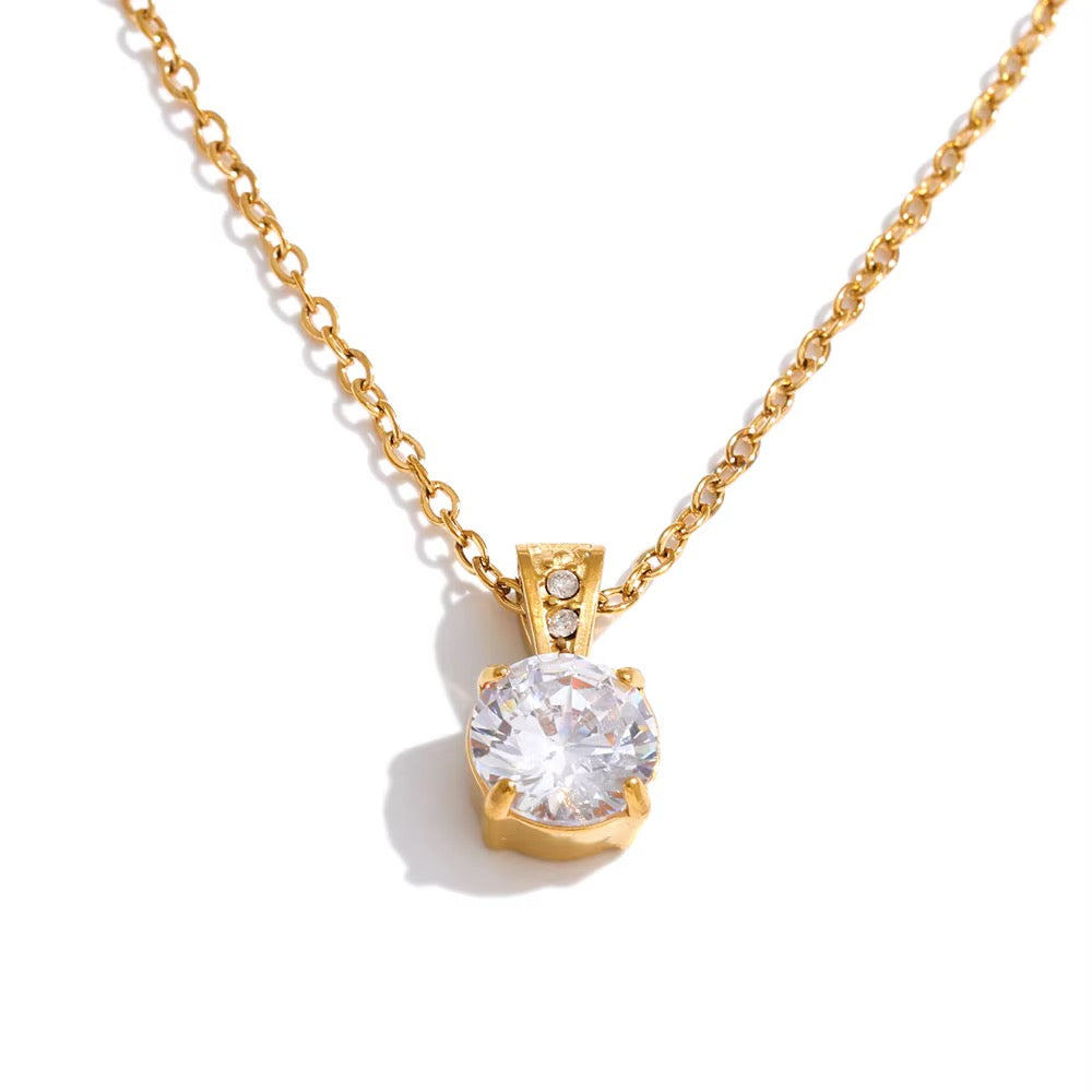 Lumina CZ Solitaire Necklace