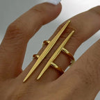 Dual Spike Knuckle Ring
