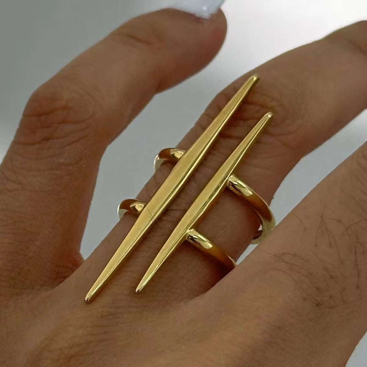 Dual Spike Knuckle Ring