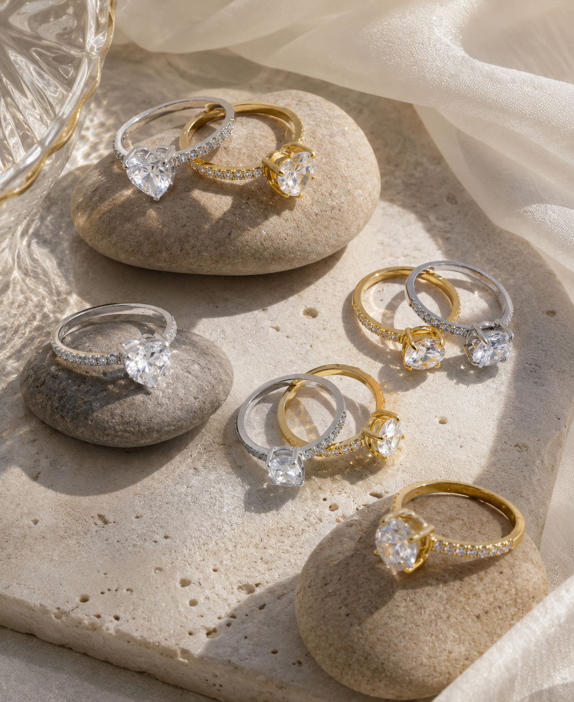 Classic Round Solitaire Pavé Ring
