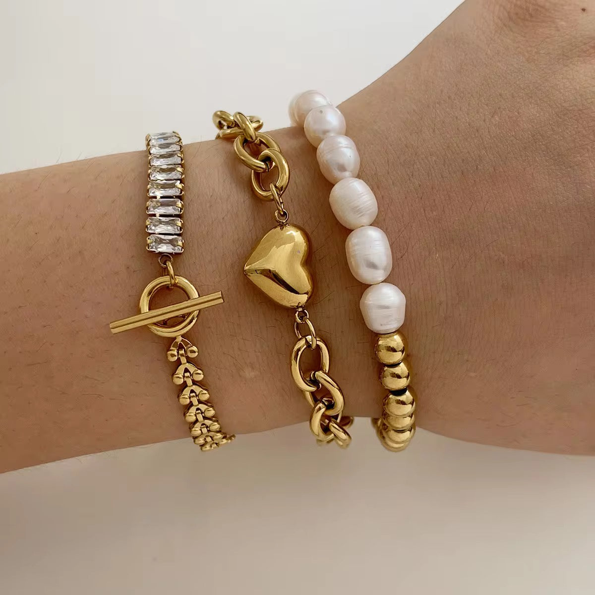 Éclat Gold Crystal Link Bracelet ✨