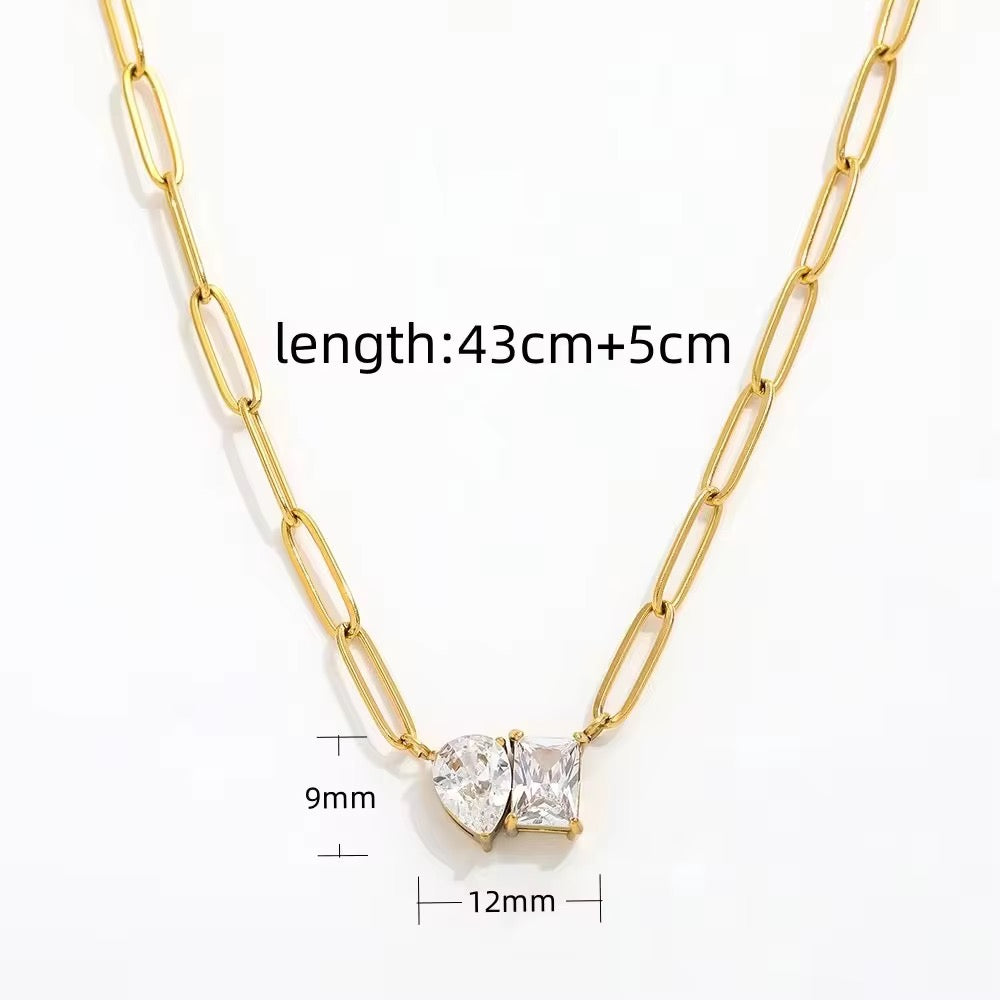 Twin Radiance Paperclip Necklace